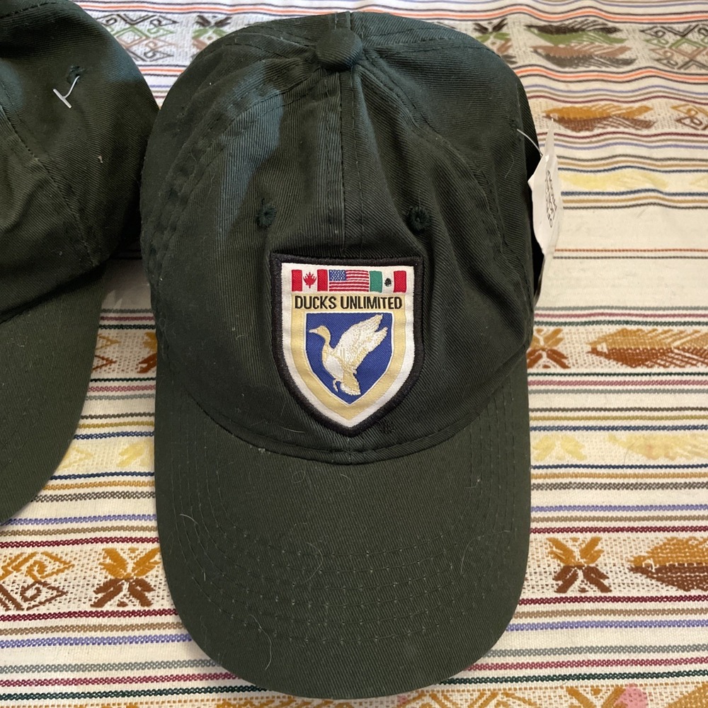 NWT Ducks Unlimited 3 Nation Flag Cap | Hunter‎ Sportsman| Green Adjustable Back